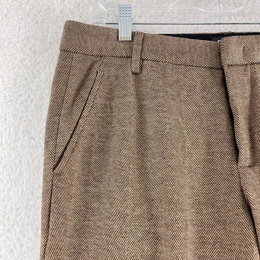 Dondup Brown Dress Pants Mens Size 32 Tweed Straight Leg Work Made in Italy‎